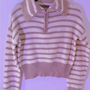Striped Pink and Cream Women's Sweater